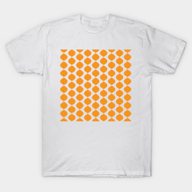 Mid Century Modern Retro 60s Waves Pattern  (Yellow Orange Pure) T-Shirt by Makanahele